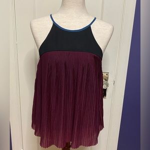 Cooperative purple tank top, size medium, black and blue detail at top